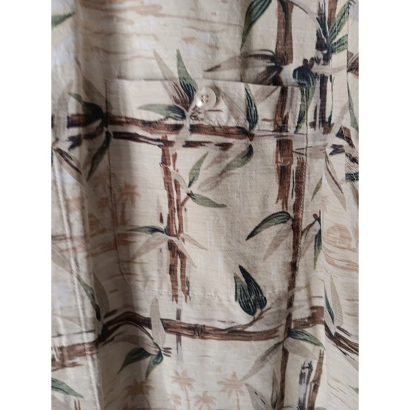 Ron Chereskin Hawaiian Shirt Washable Silk Tan Bamboo Design Size XL - Picture 4 of 10